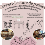 Lecture de poésie concert à la librairie le réservoir